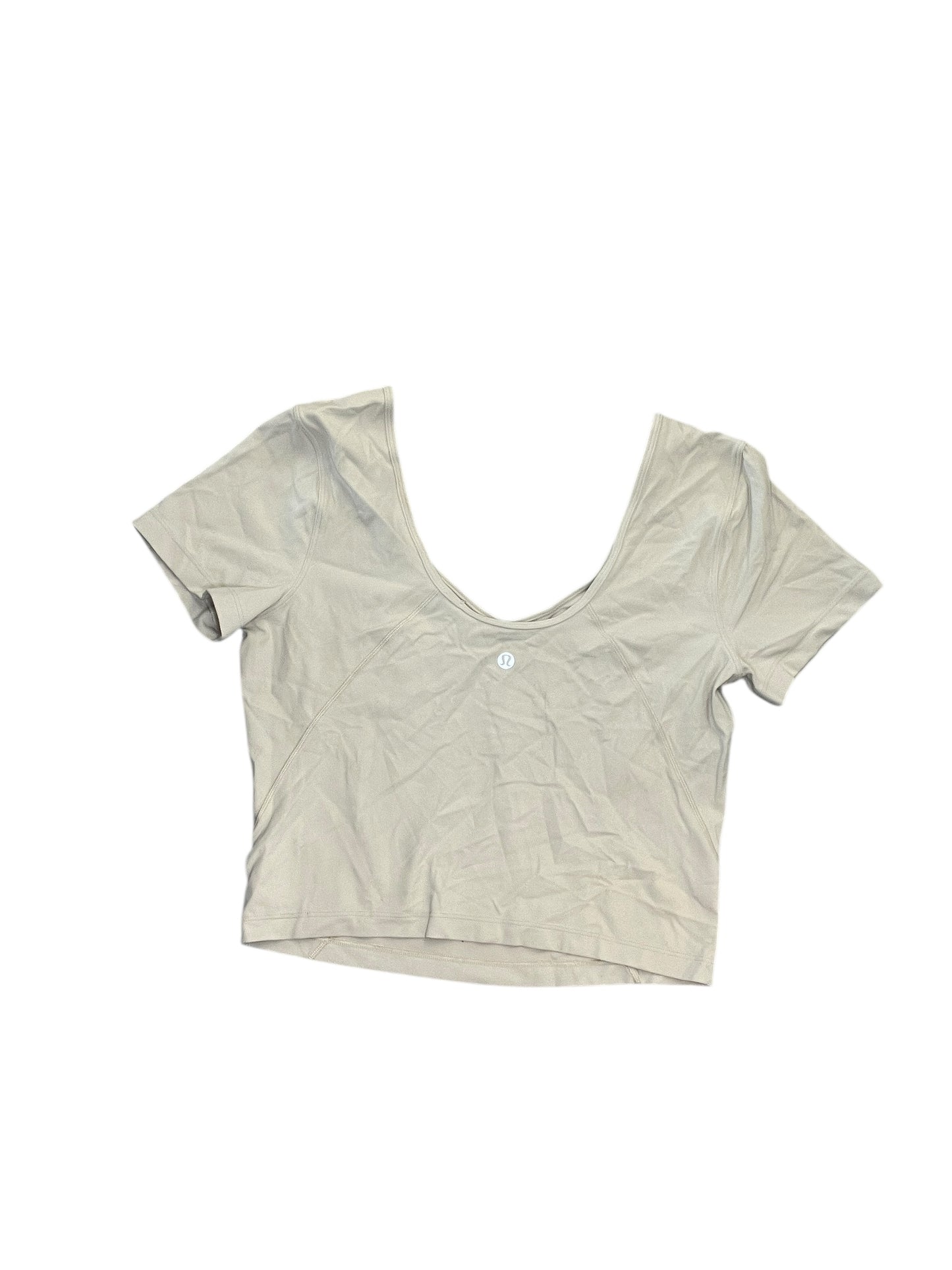 Athletic Top Ss By Lululemon In Cream, Size:M