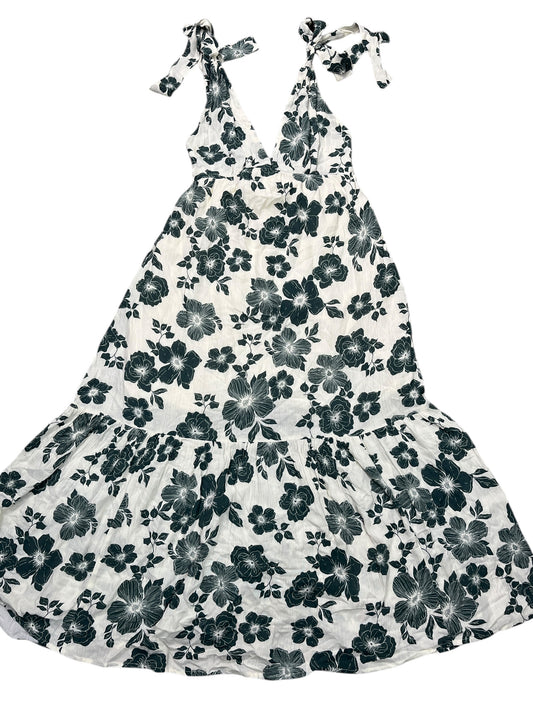 Dress Casual Midi By Abercrombie And Fitch In Grey & White, Size:Xsp