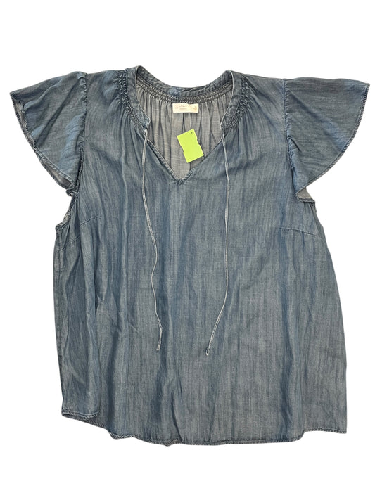 Top Sleeveless By Lc Lauren Conrad In Blue Denim, Size:1X