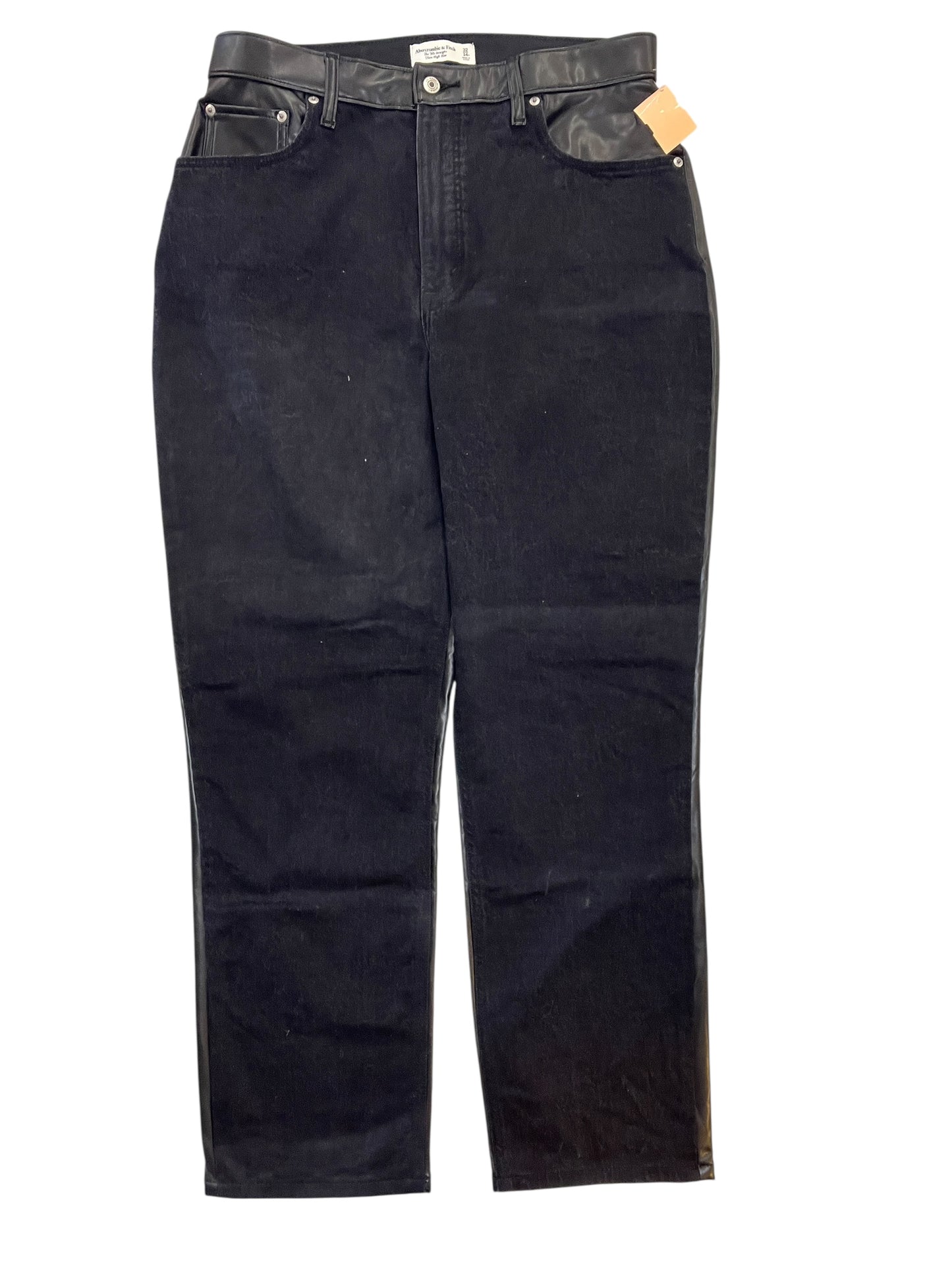 Jeans Straight By Abercrombie And Fitch In Black, Size:14