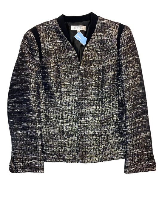 Blazer By Kasper In Black & Gold, Size:L