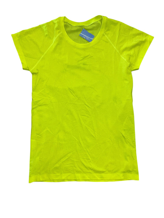 Athletic Top Ss By Lululemon In Yellow, Size:M