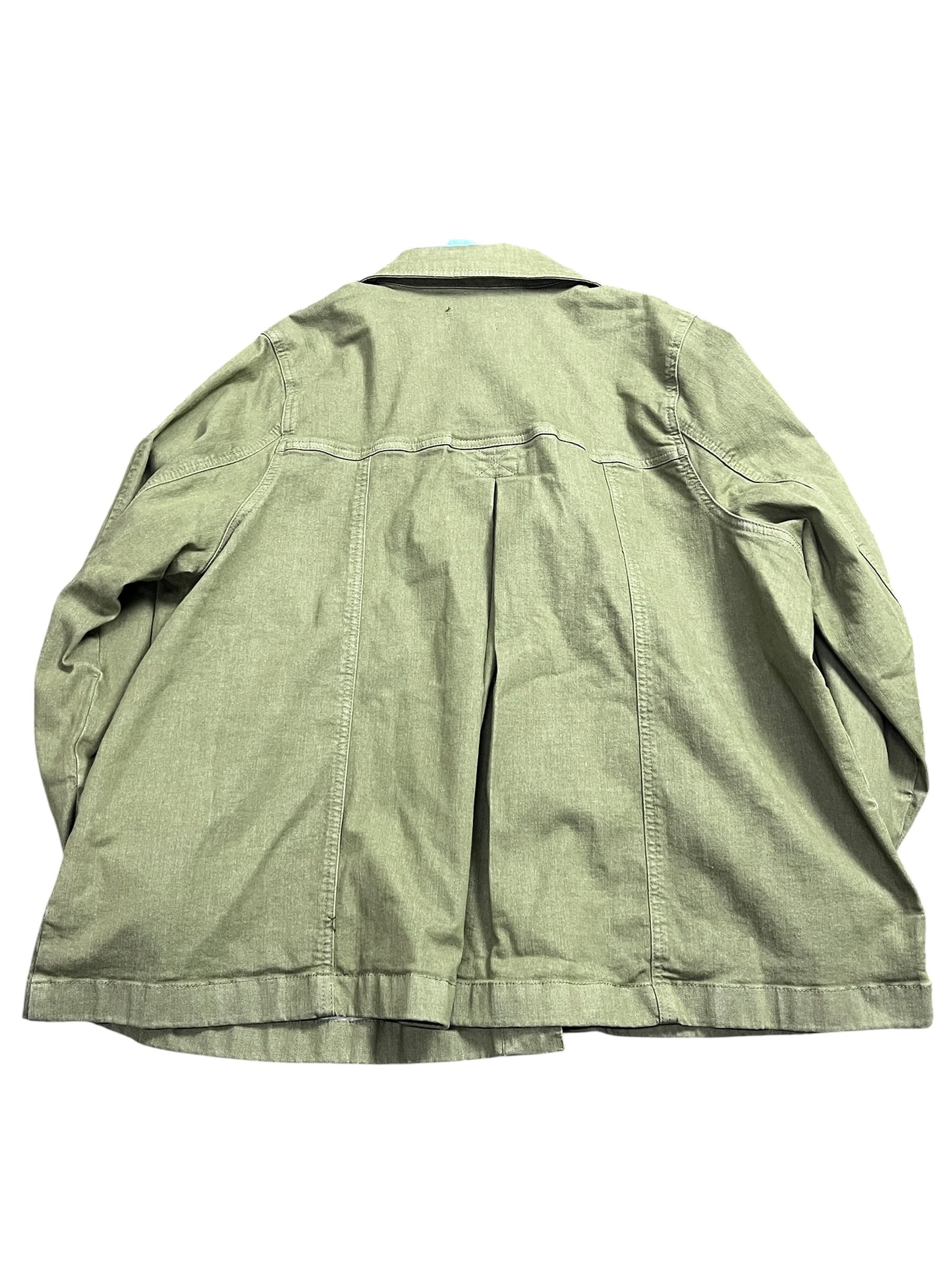 Jacket Denim By Clothes Mentor In Green, Size:2X