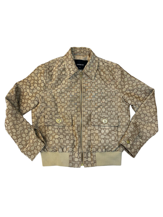 Jacket Designer By Coach In Brown, Size:Xs
