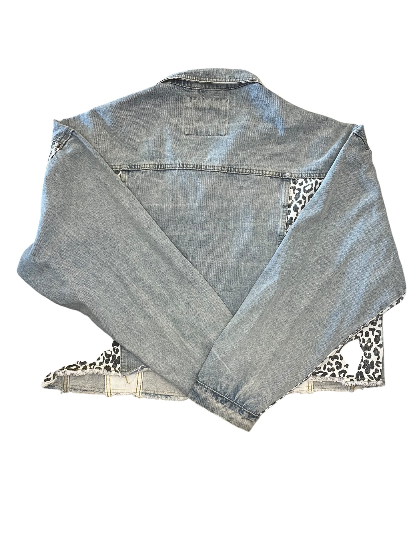 Jacket Denim By Chicsoul In Blue Denim, Size:2X