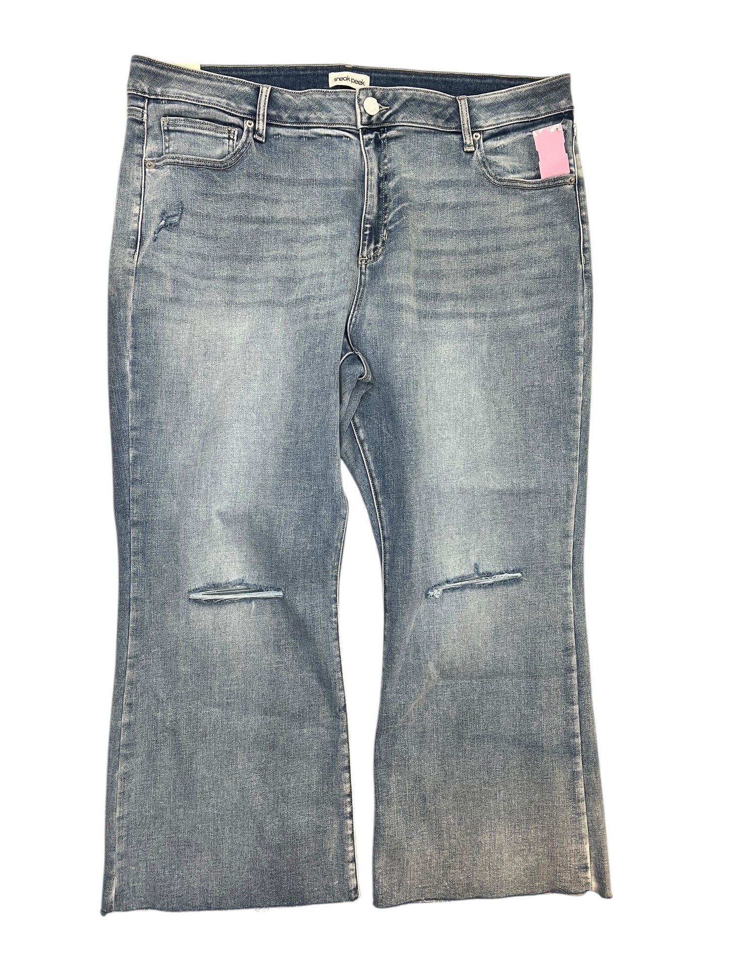 Jeans Flared By Sneak Peek In Blue Denim, Size:20