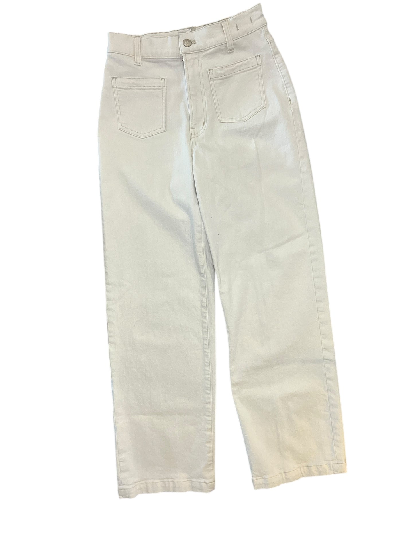 Jeans Wide Leg By Madewell In White Denim, Size:0