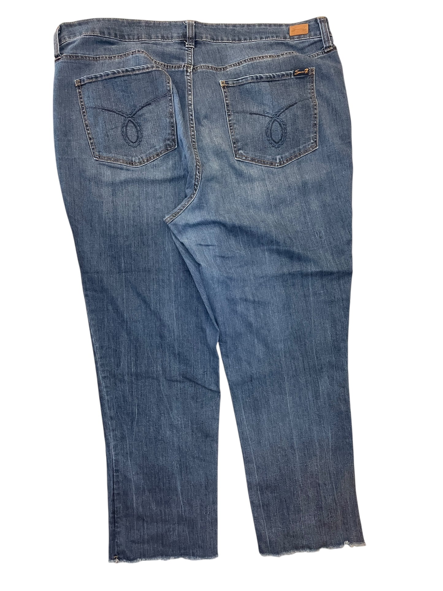 Jeans Cropped By Seven 7 In Blue Denim, Size:22