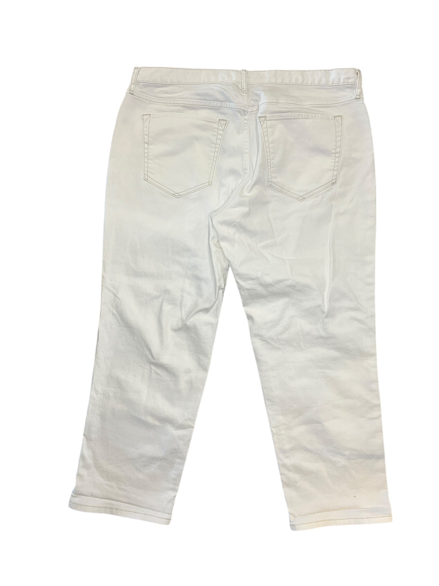 Jeans Cropped By Eddie Bauer In White, Size:16