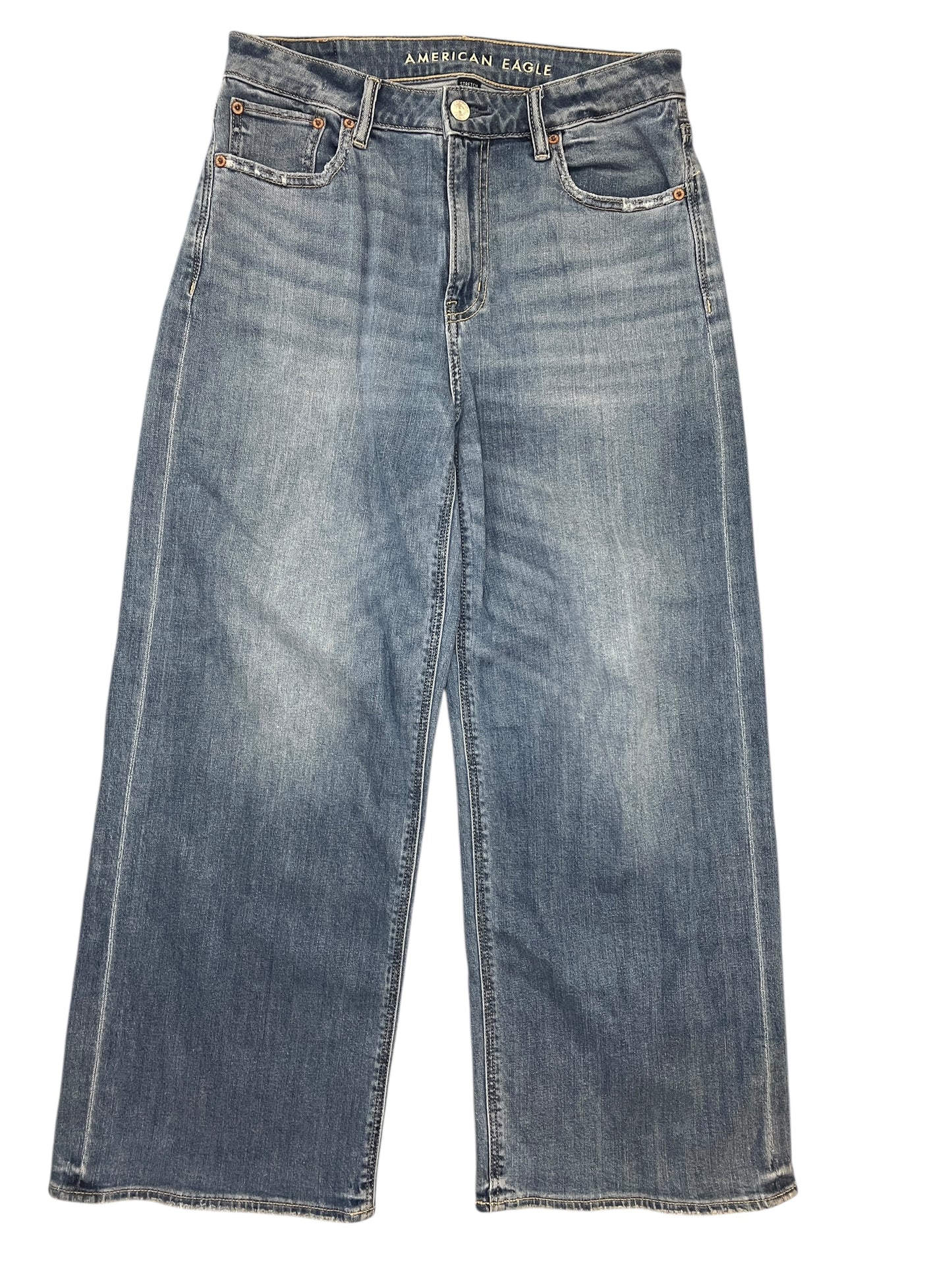 Jeans Wide Leg By American Eagle In Blue Denim, Size:2