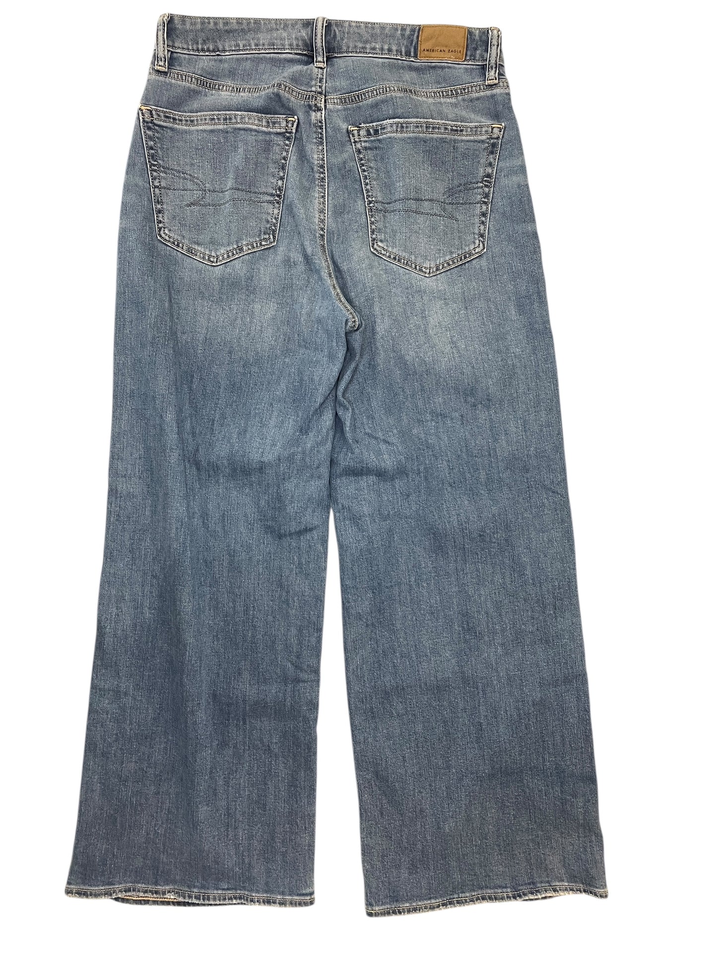 Jeans Wide Leg By American Eagle In Blue Denim, Size:2