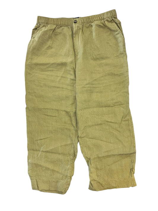 Pants Linen By Tahari In Green, Size:Xl