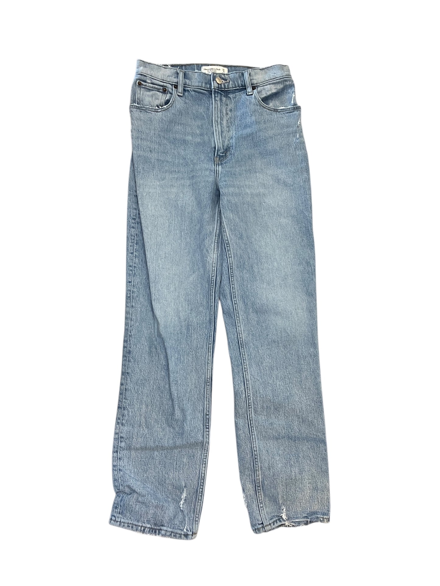 Jeans Straight By Abercrombie And Fitch In Blue Denim, Size:4