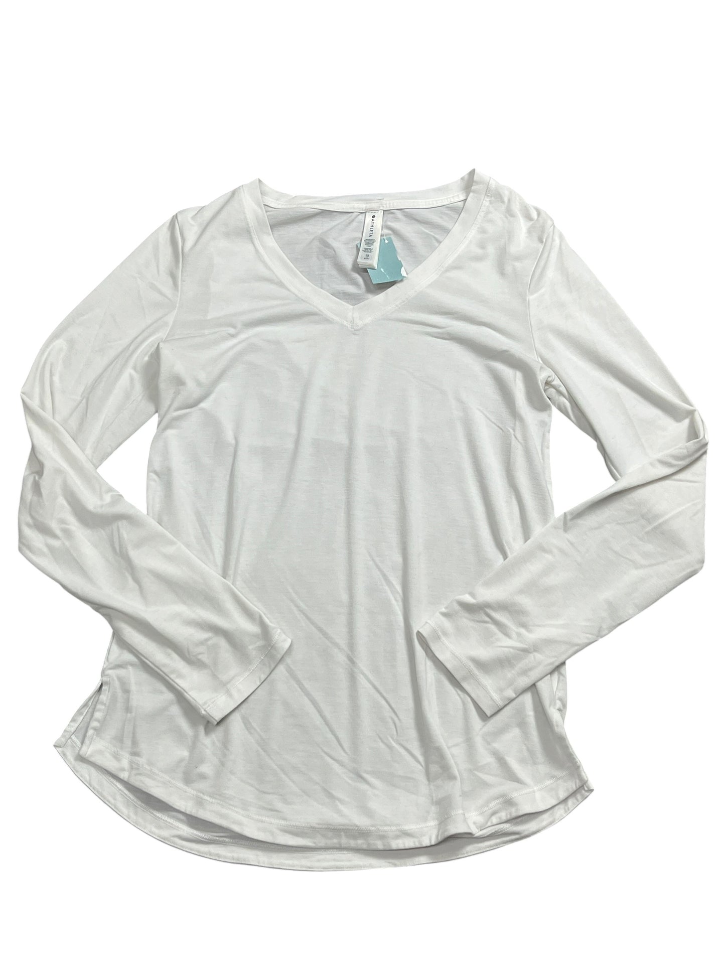Athletic Top Ls Collar By Athleta In White, Size:Xs