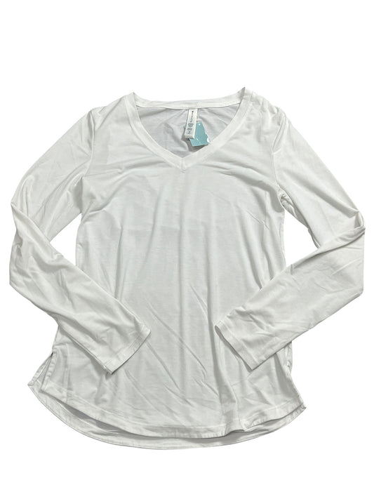 Athletic Top Ls Collar By Athleta In White, Size:Xs