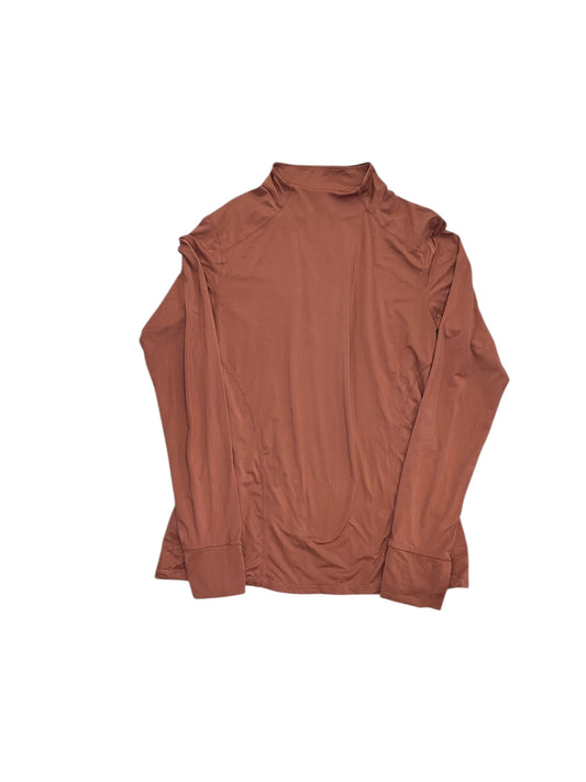 Athletic Top Ls Collar By Fabletics In Orange, Size:L