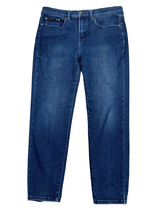Jeans Straight By Diane Gilman In Blue Denim, Size:12P