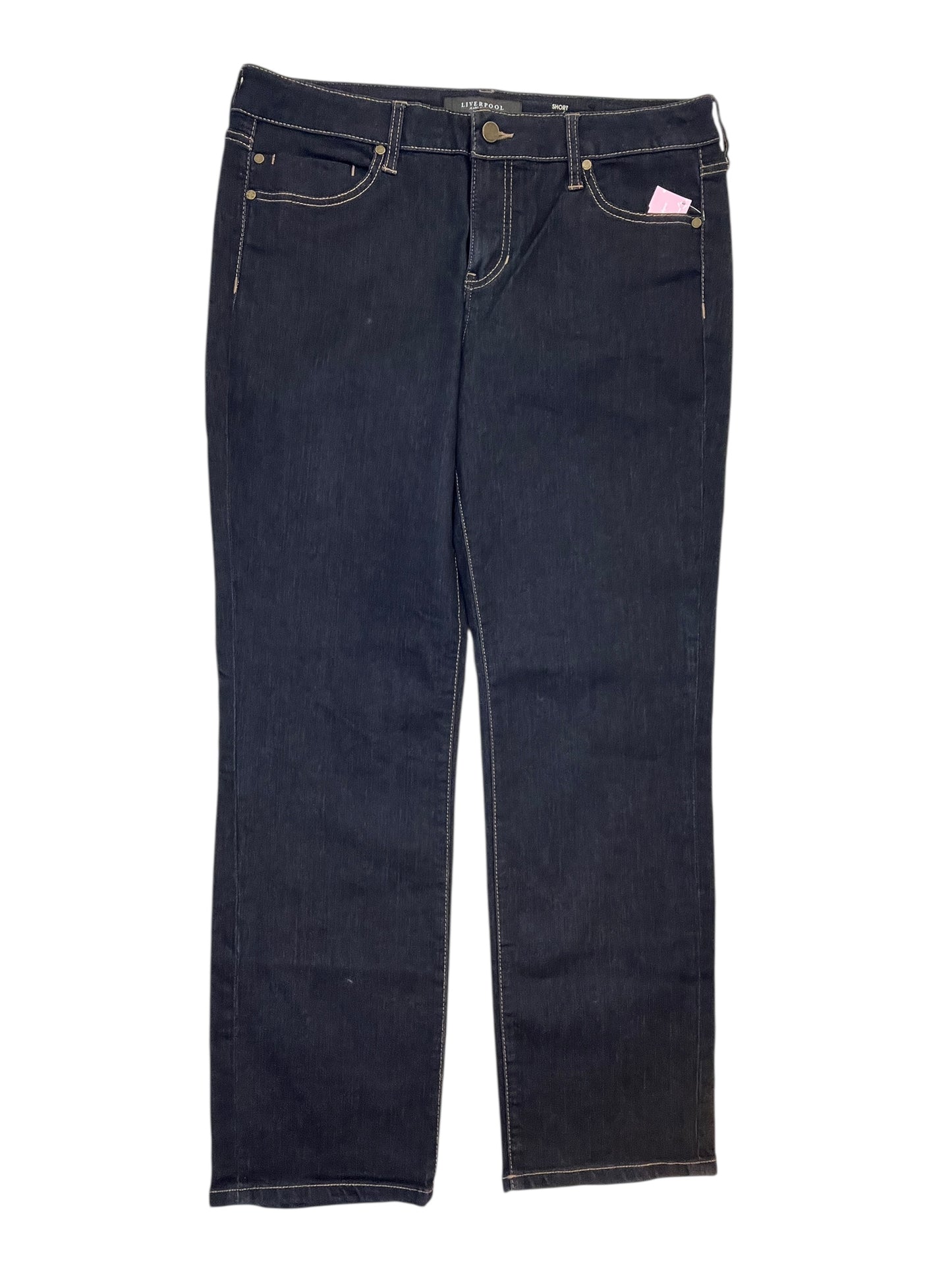 Jeans Straight By Liverpool In Blue Denim, Size:14P