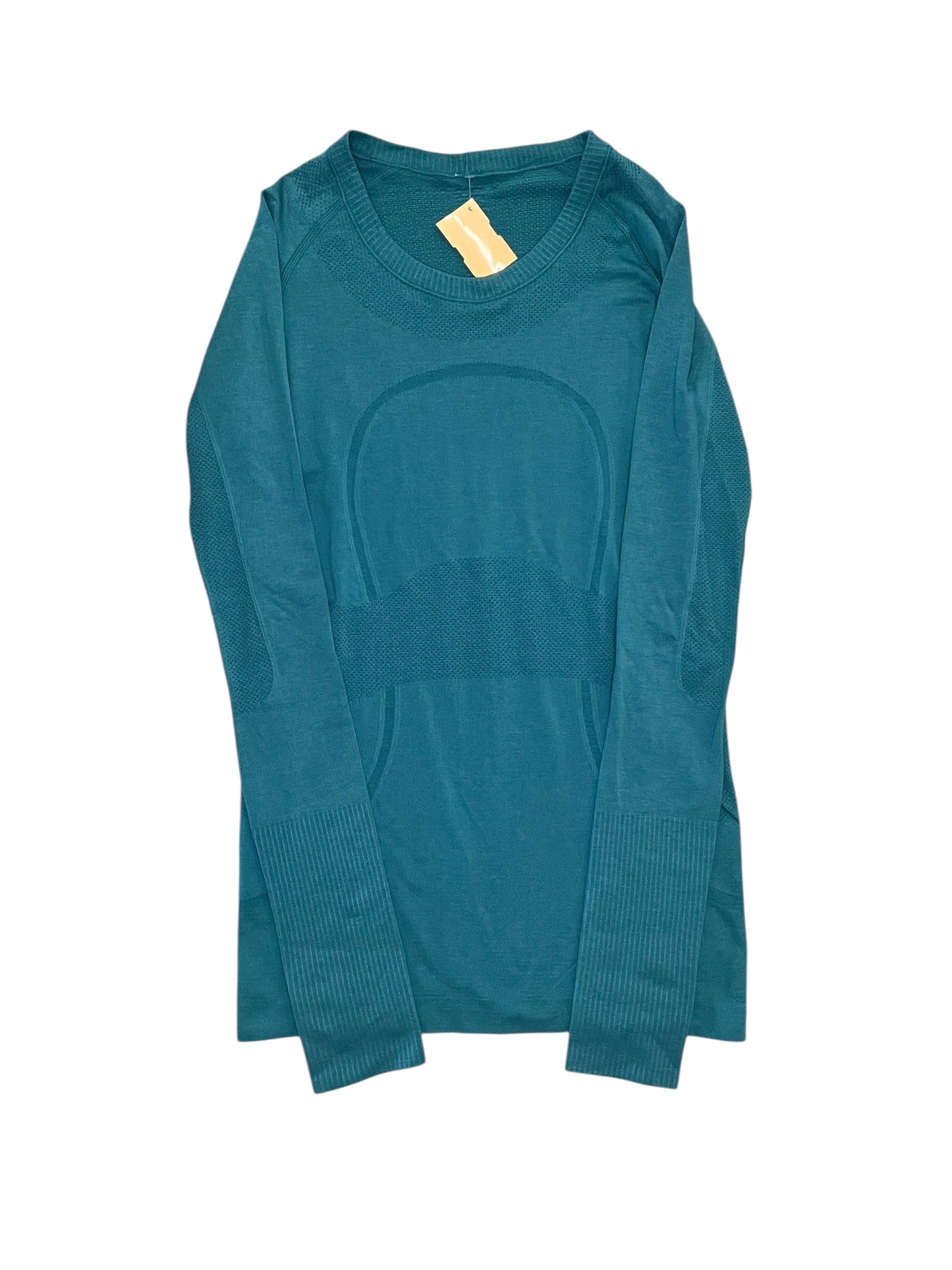 Athletic Top Ls Collar By Lululemon In Teal, Size:M
