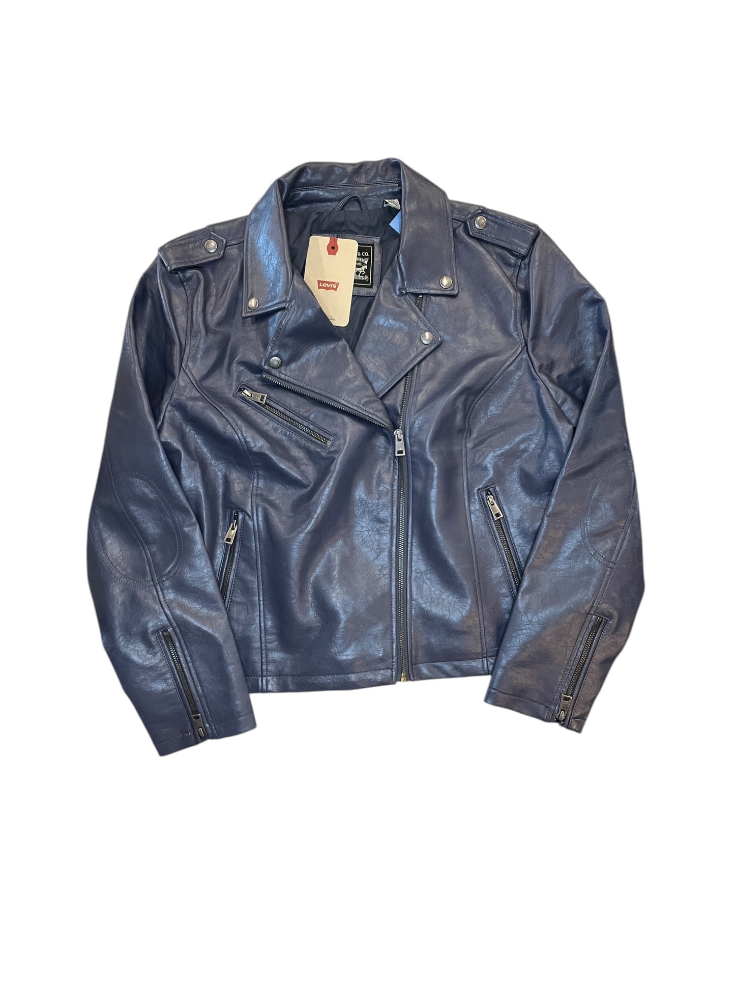 Jacket Moto By Levis In Blue, Size:Xxl