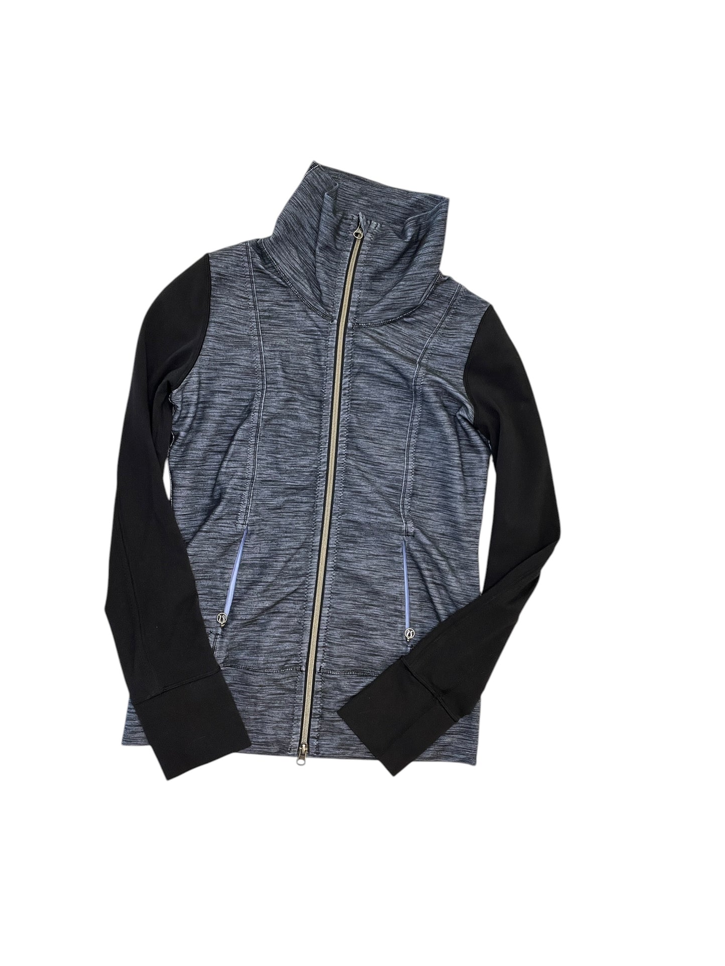 Athletic Jacket By Lululemon In Grey, Size:S