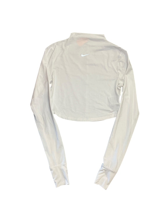 Athletic Top Ls Collar By Nike In White, Size:S
