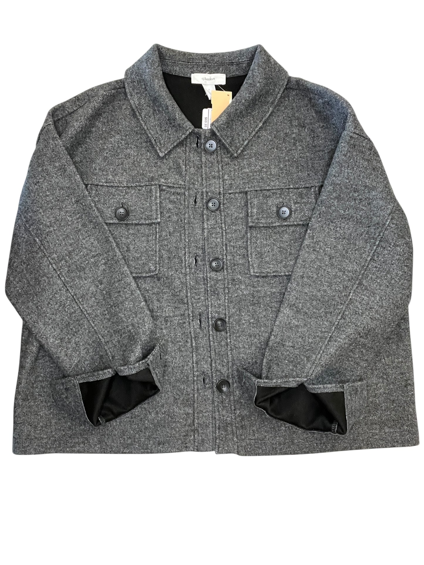 Jacket Shirt By Cj Banks In Grey, Size:Xl