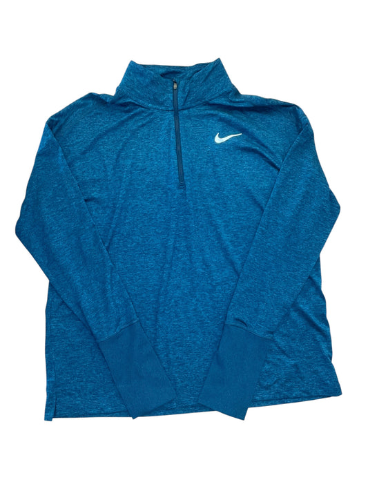 Athletic Top Ls Collar By Nike In Blue, Size:L