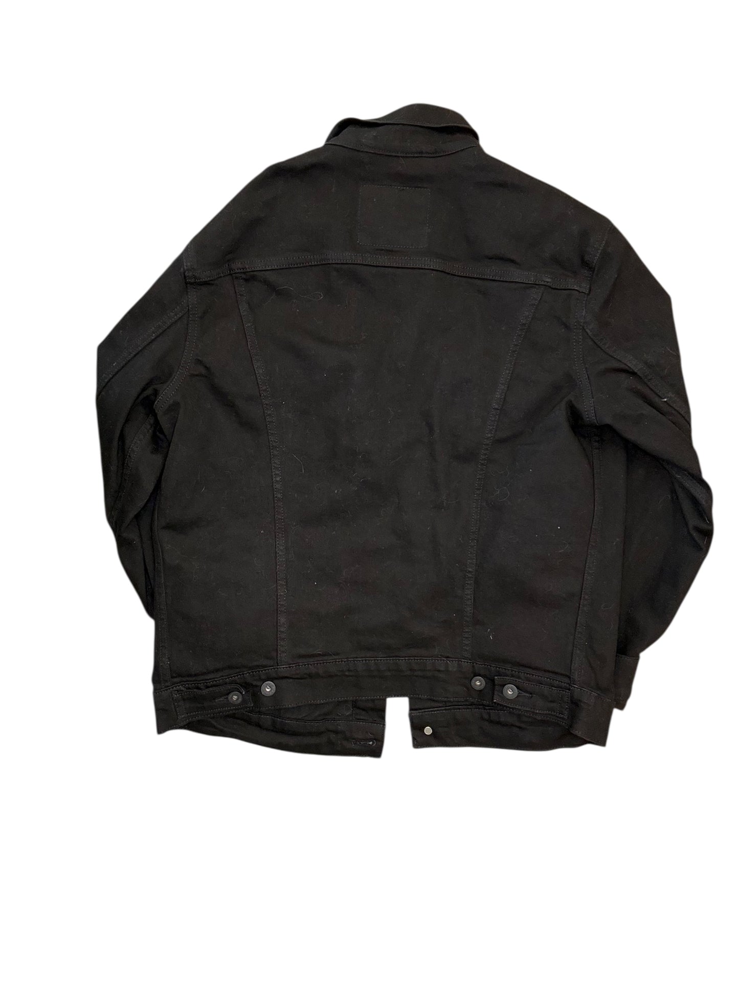 Jacket Denim By Levis In Black Denim, Size:L