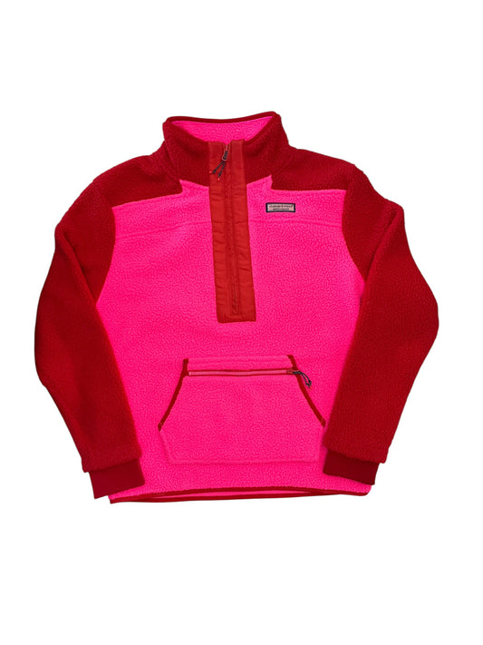 Jacket Faux Fur & Sherpa By Vineyard Vines In Pink & Red, Size:S