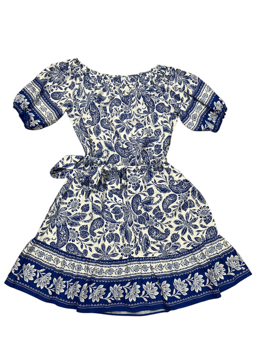 Dress Casual Midi By Loft In Blue & White, Size:M