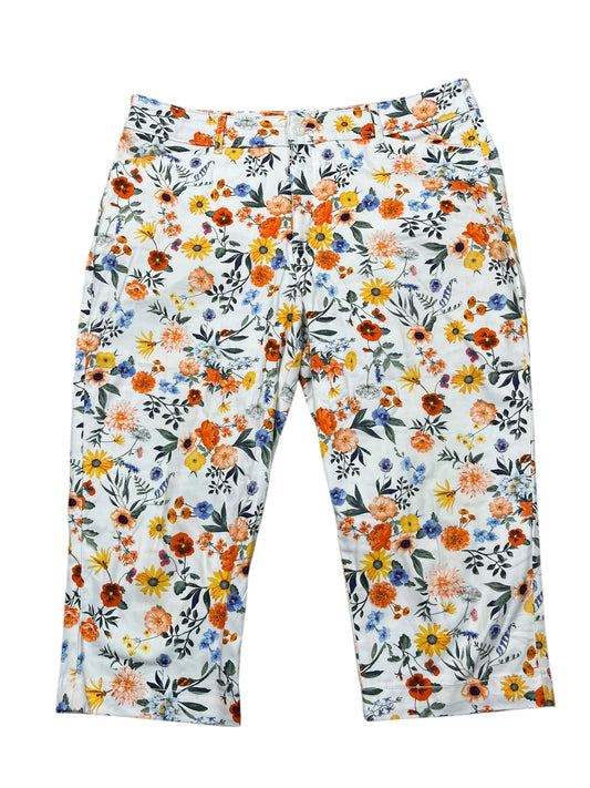 Pants Cropped By St Johns Bay In Floral Print, Size:Xl