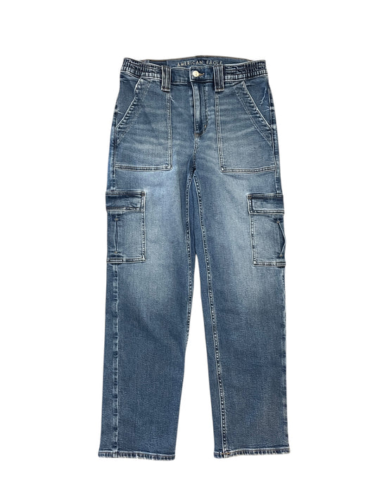 Jeans Straight By American Eagle In Blue Denim, Size:6L