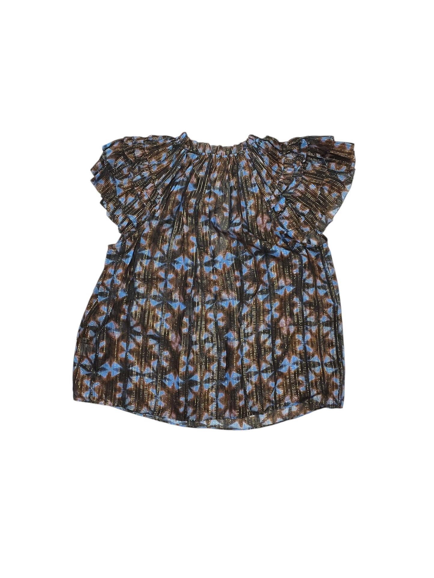Blouse Ss By Ulla Johnson In Blue & Brown, Size:S