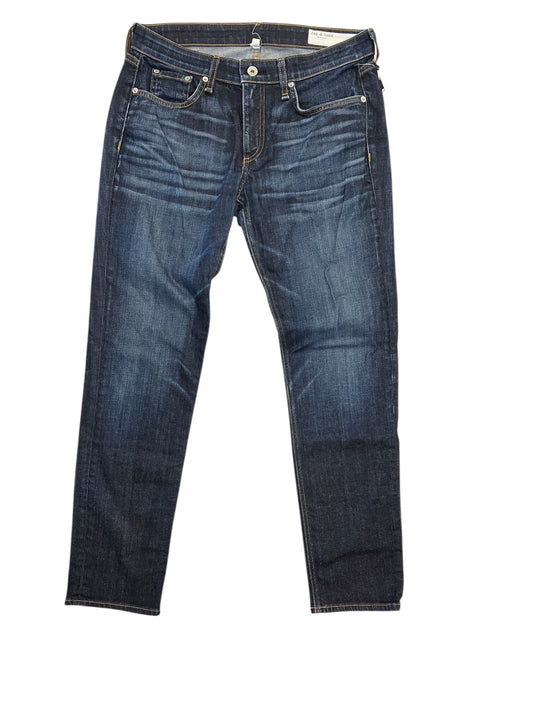 Jeans Straight By Rag And Bone In Blue Denim, Size:4
