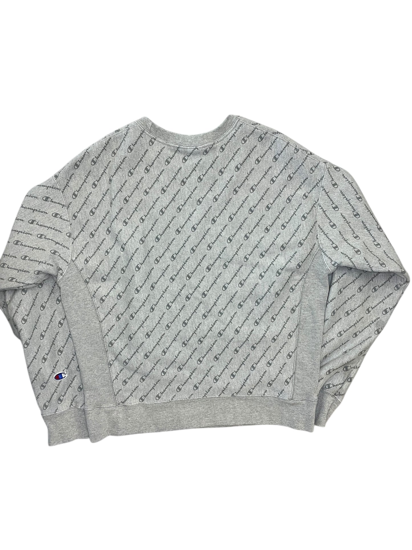 Athletic Sweatshirt Crewneck By Champion In Grey, Size:L