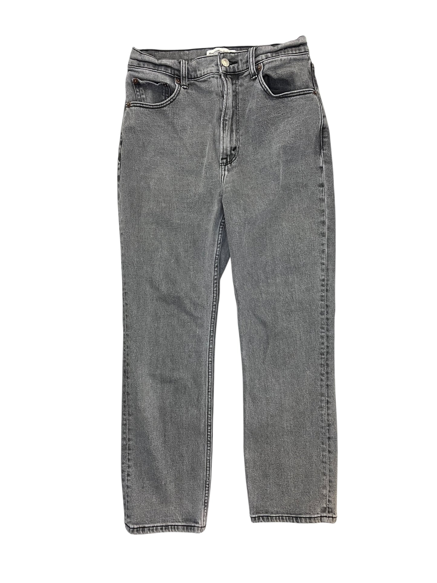 Jeans Straight By Abercrombie And Fitch In Black Denim, Size:6