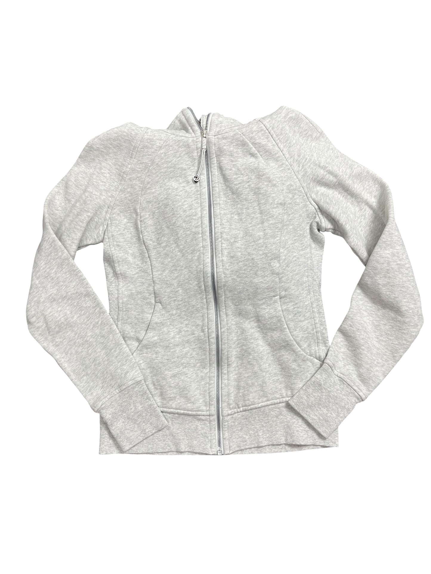 Athletic Jacket By Lululemon In Grey, Size:S