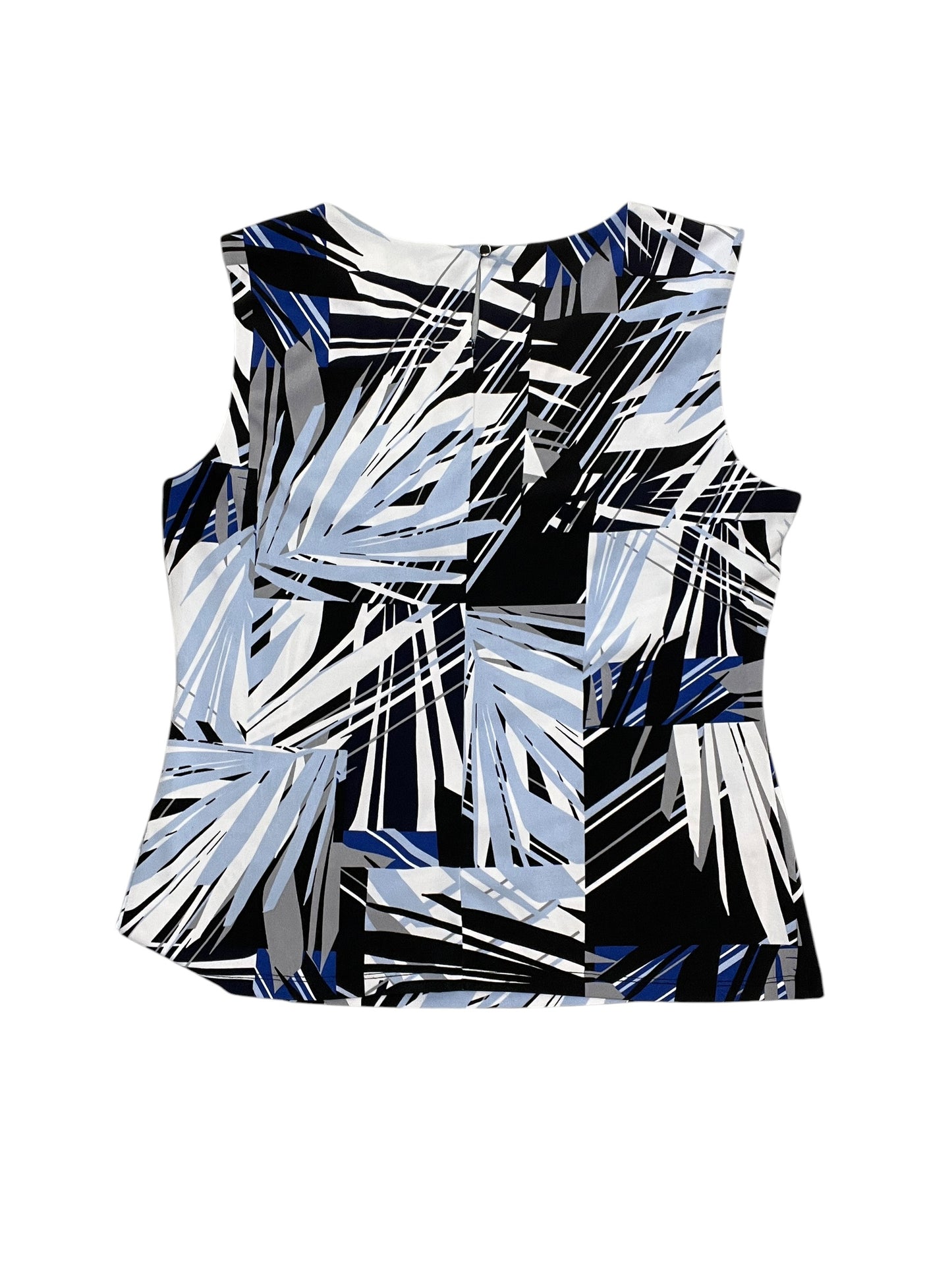 Blouse Sleeveless By Calvin Klein In Black & Blue, Size:M