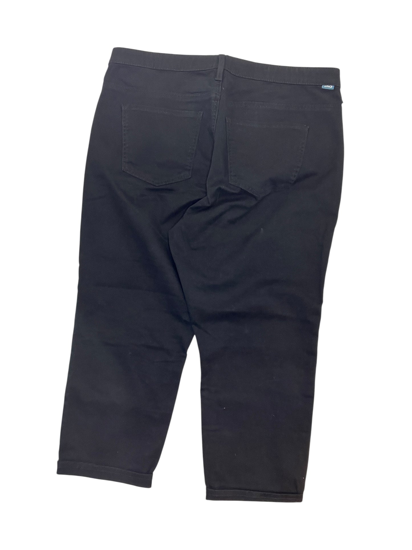 Jeans Cropped By Jag In Black Denim, Size:18