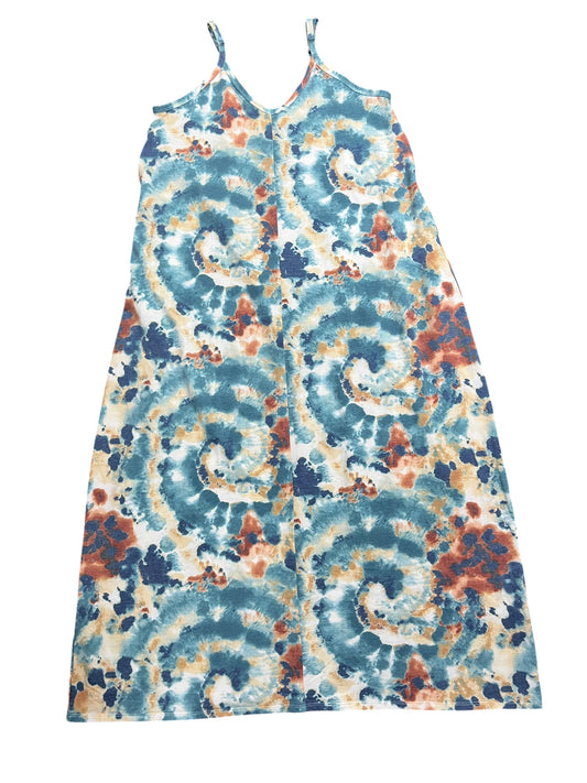Dress Casual Maxi By Zenana In Tie Dye Print, Size:L