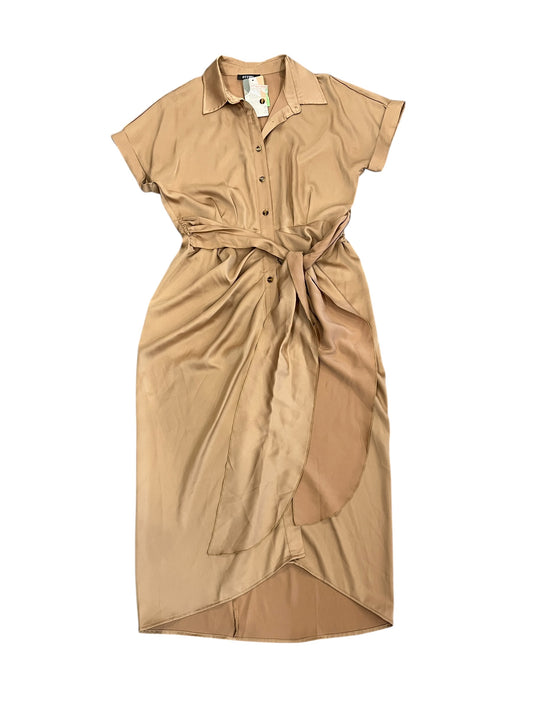 Dress Casual Midi By Btfbm In Gold, Size:M