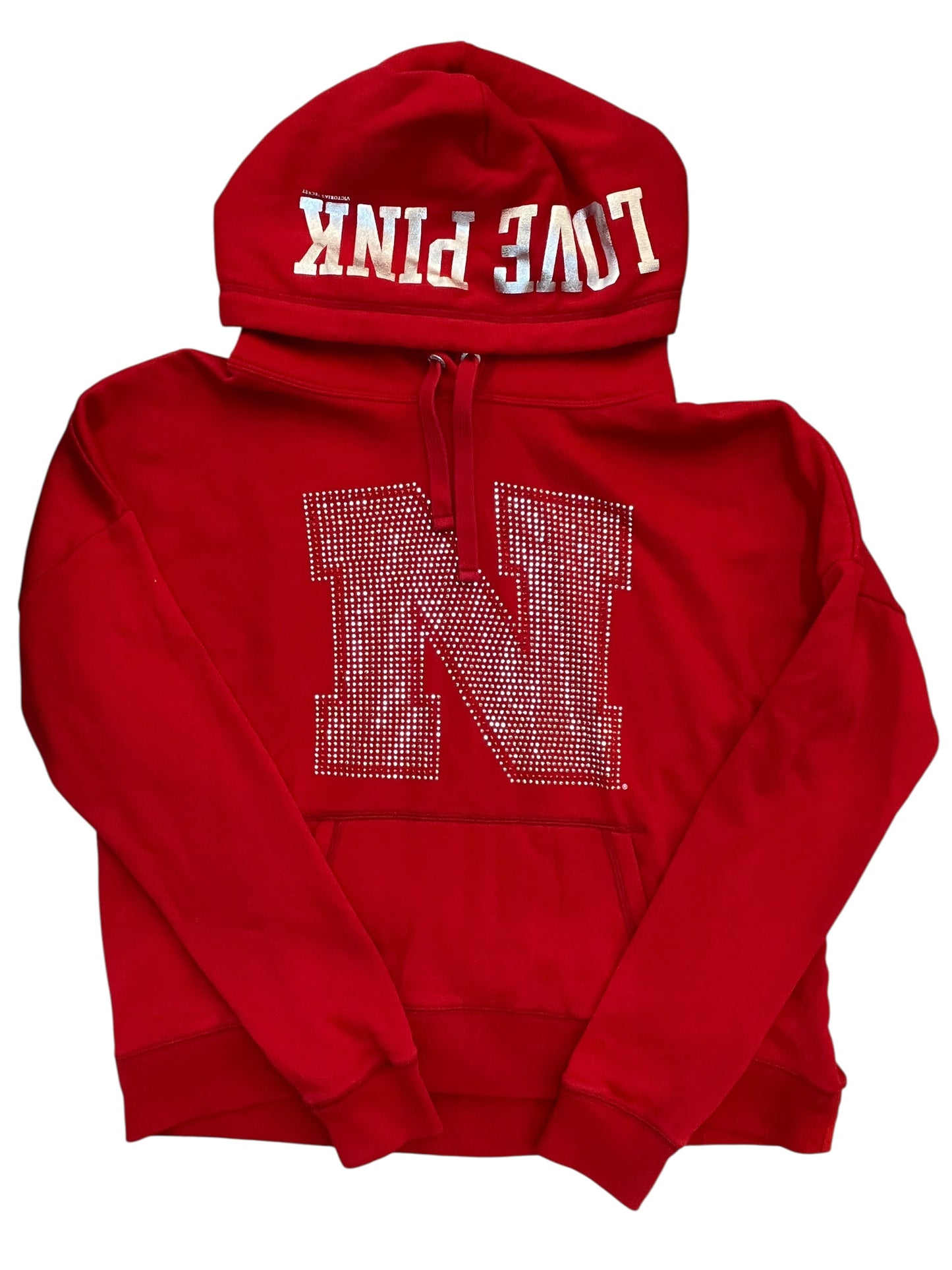 Athletic Sweatshirt Hoodie By Pink In Red, Size:M