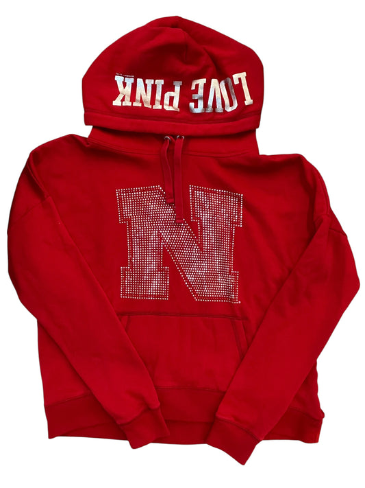 Athletic Sweatshirt Hoodie By Pink In Red, Size:M