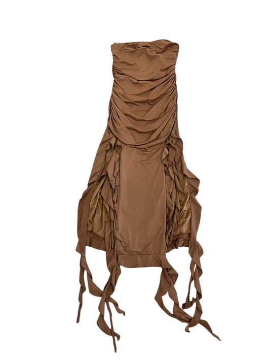 Dress Casual Midi By Clothes Mentor In Brown, Size:M