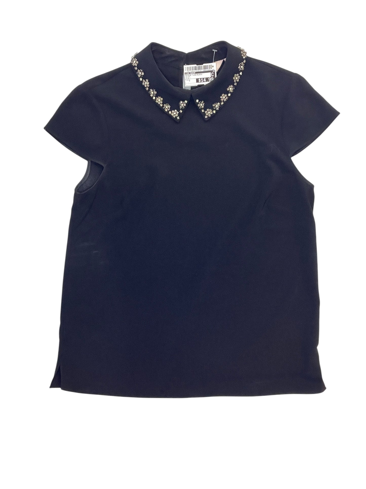 Blouse Sleeveless By Ted Baker In Black, Size:S