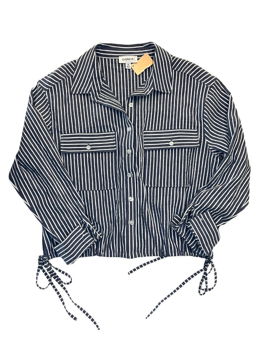 Blouse Ls By Evereve In Striped Pattern, Size:Xs