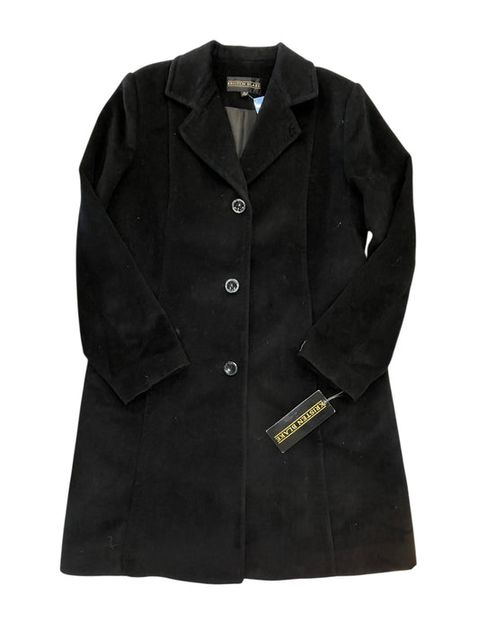 Coat Trench Coat By Clothes Mentor In Black, Size:Xl