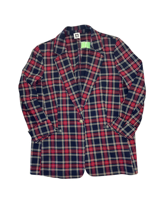 Blazer By Anne Klein In Plaid Pattern, Size:Xl