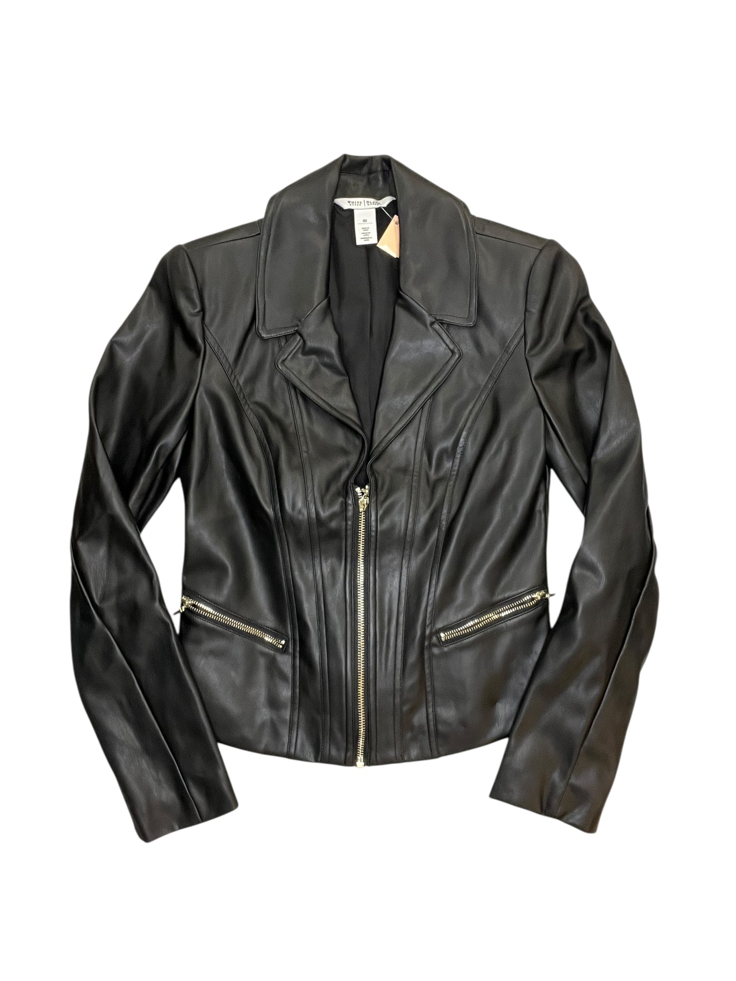Jacket Leather By White House Black Market In Black, Size:Xxs